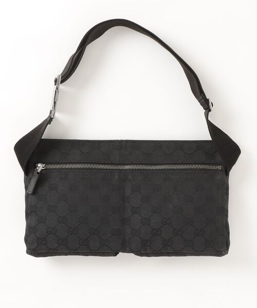 GUCCI（グッチ） GGキャンバス ウエストバッグ - ブラック レディース