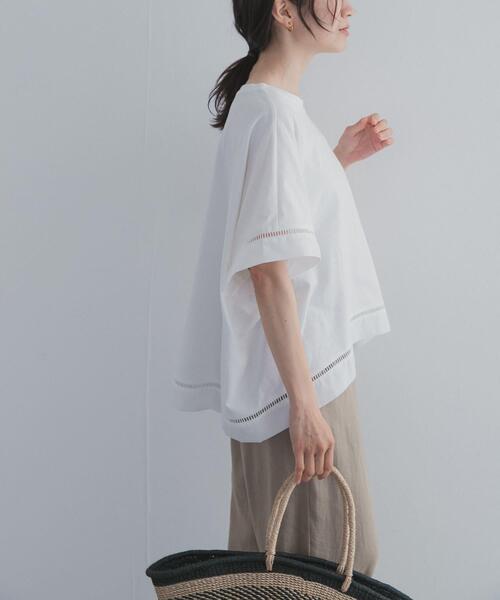 tシャツ ハシゴレースドッキングプルオーバー レディースの画像