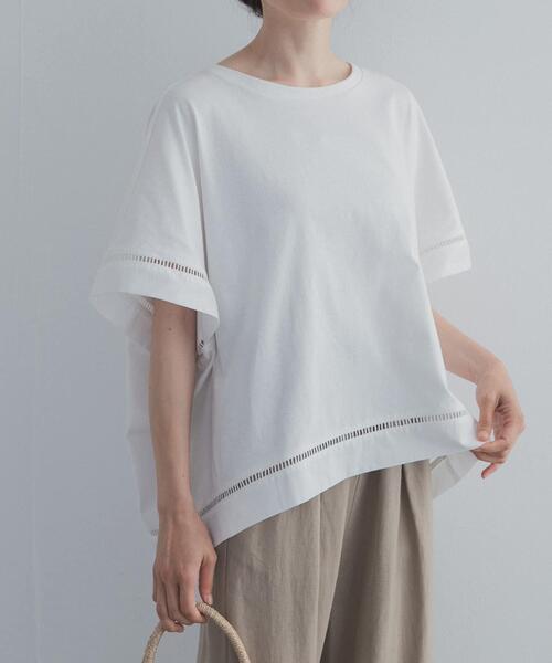 tシャツ ハシゴレースドッキングプルオーバー レディースの画像