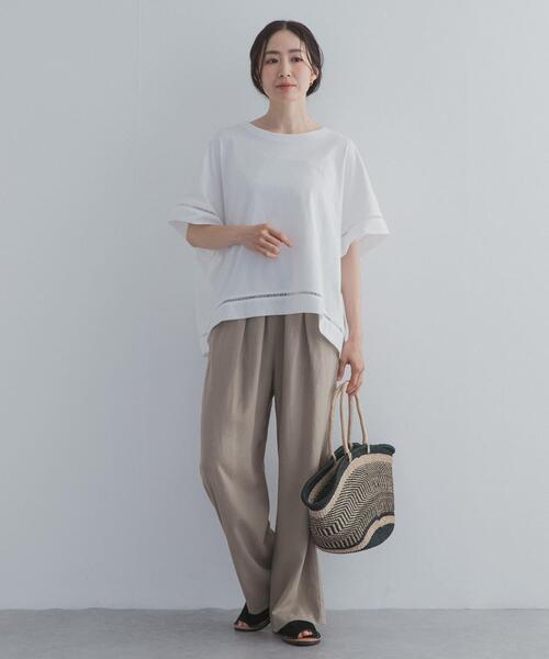 tシャツ ハシゴレースドッキングプルオーバー レディースの画像