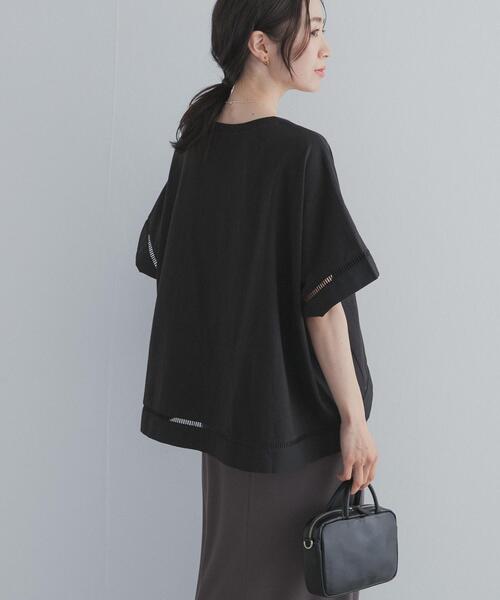 tシャツ ハシゴレースドッキングプルオーバー レディースの画像