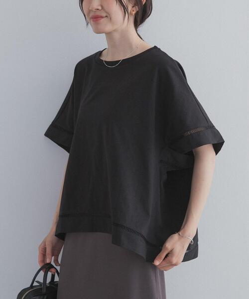 tシャツ ハシゴレースドッキングプルオーバー レディースの画像