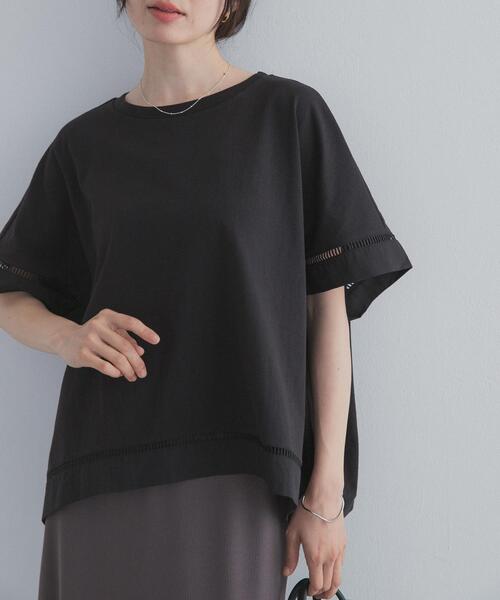 tシャツ ハシゴレースドッキングプルオーバー レディースの画像