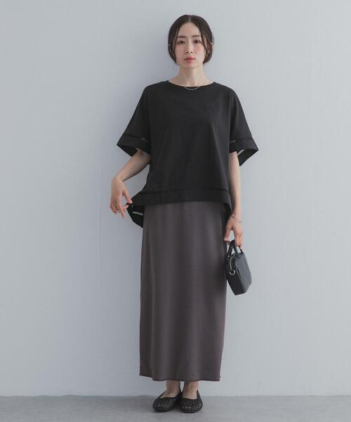 tシャツ ハシゴレースドッキングプルオーバー レディースの画像