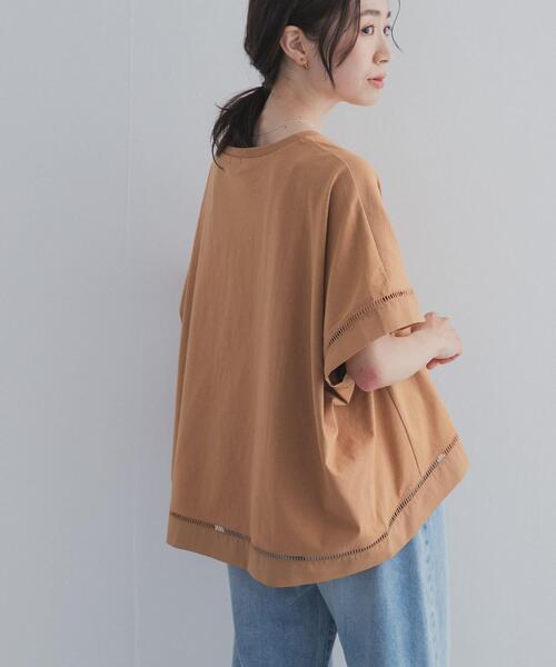 tシャツ ハシゴレースドッキングプルオーバー レディースの画像