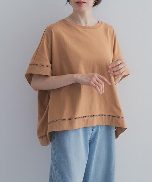 tシャツ ハシゴレースドッキングプルオーバー レディースの画像