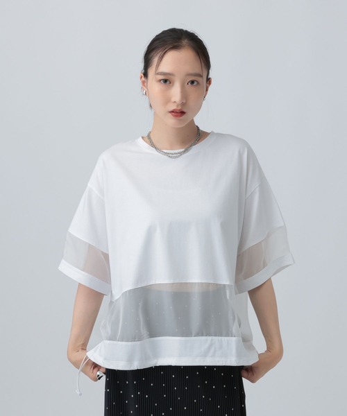 LEPSIM（レプシィム） tシャツ 半袖 ポイントシアー使いプルオーバーSS
