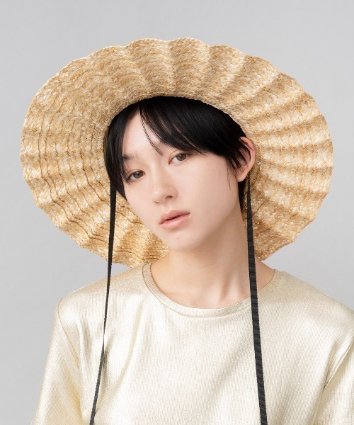 「Casselini」 ストローハット FREE ブラック レディース_画像2