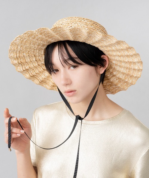 「Casselini」 ストローハット FREE ブラック レディース_画像4