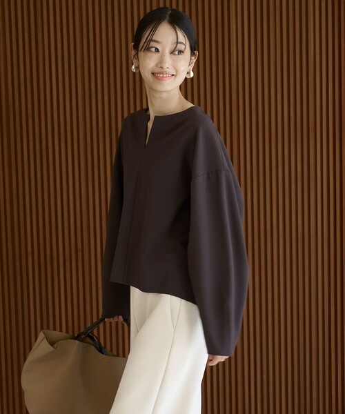 「UNFILO」 長袖ブラウス MEDIUM ブラウン レディース_画像4
