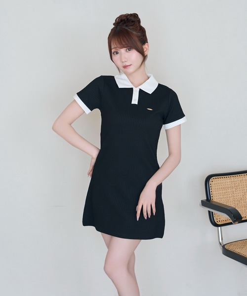 Rose Muse（ロゼミューズ） シャツワンピース Knit sew polo op