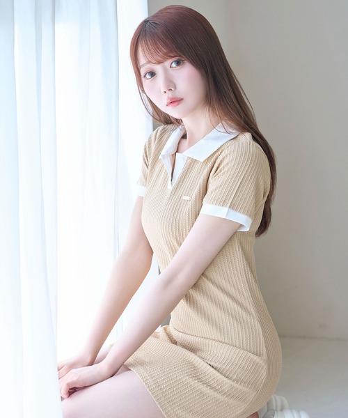Rose Muse（ロゼミューズ） シャツワンピース Knit sew polo op