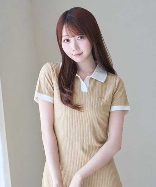 Rose Muse（ロゼミューズ） シャツワンピース Knit sew polo op