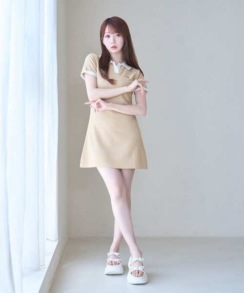 Rose Muse（ロゼミューズ） シャツワンピース Knit sew polo op