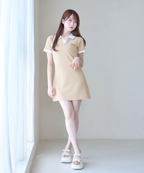 Rose Muse（ロゼミューズ） シャツワンピース Knit sew polo op