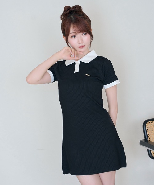Rose Muse（ロゼミューズ） シャツワンピース Knit sew polo op