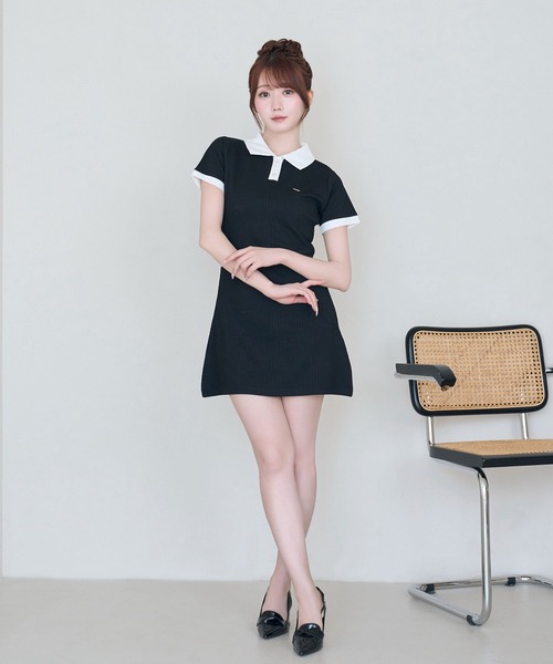 Rose Muse（ロゼミューズ） シャツワンピース Knit sew polo op