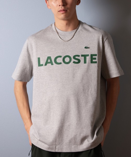 「LACOSTE」 半袖Tシャツ M ホワイト メンズ_画像2