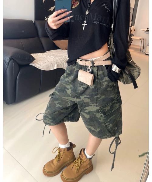 inst.ALL ワイドパンツ ハーフパンツ カーゴパンツ 短パン バック