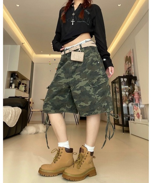 inst.ALL ワイドパンツ ハーフパンツ カーゴパンツ 短パン バック