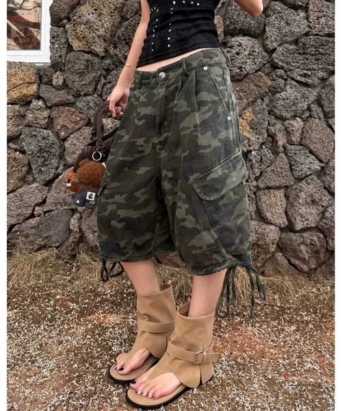 inst.ALL ワイドパンツ ハーフパンツ カーゴパンツ 短パン バック