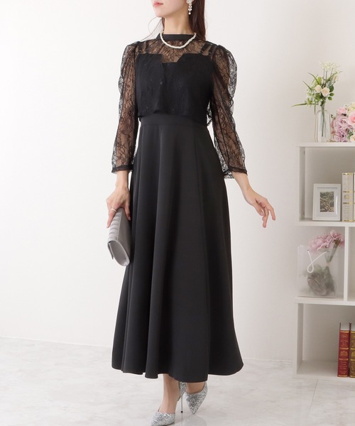「Lace Ladies」 コンビワンピース S ネイビー レディース_画像2