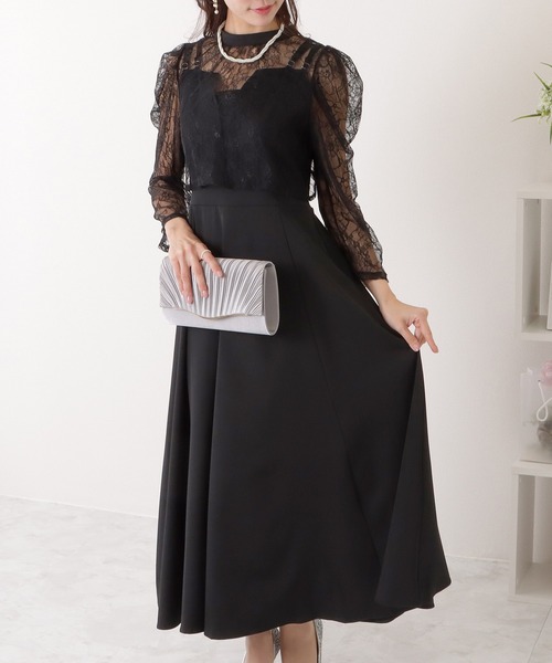 「Lace Ladies」 コンビワンピース S ネイビー レディース_画像3