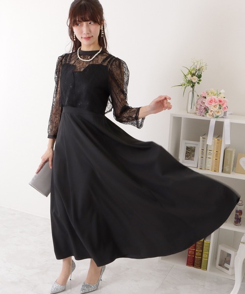 「Lace Ladies」 コンビワンピース S ネイビー レディース_画像6