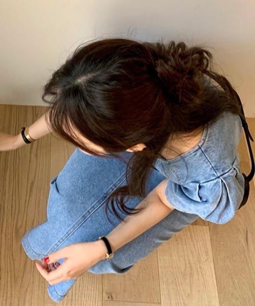 「FREE STYLISTS」 「e.xianliuxing」半袖ワンピース S ライトブルー レディース_画像7