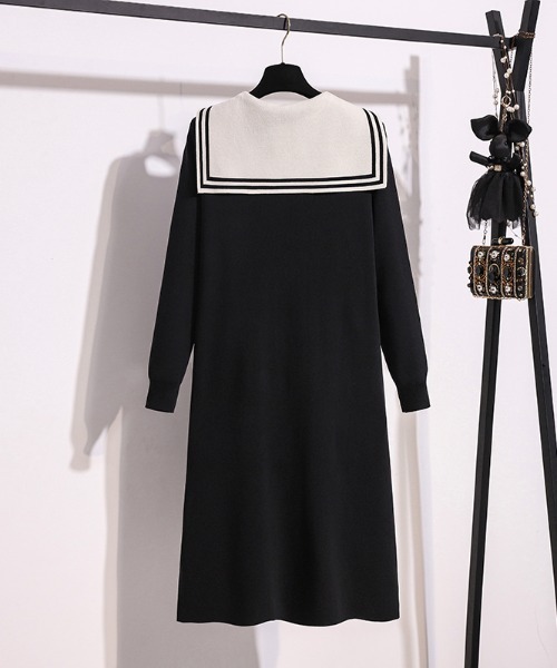 ワンピース セーラーカラー ニットワンピース : ZOZOTOWN Yahoo!店