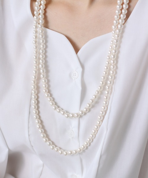BLUEEAST ネックレス フェイクパール2wayロングネックレス