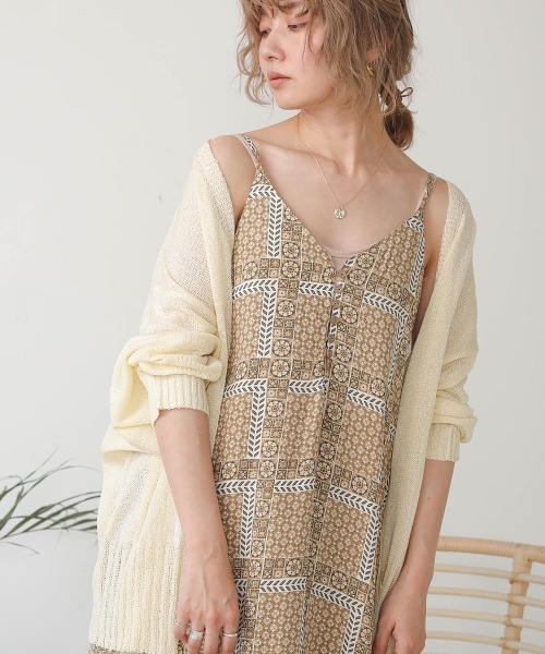 【BIMBA Y LOLA】パイソンプリントキャミソールワンピース 線画プリントキャミソールワンピース (ワンピース / ワンピース