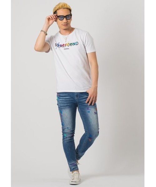 EVOLUTION tシャツ グラデーション刺繍Tシャツ メンズ
