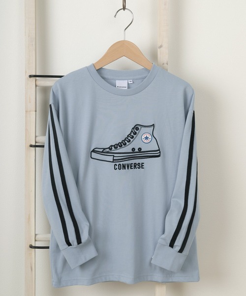 Tシャツ Tシャツ Converse コンバース ビッグシルエット スニーカー刺繍 袖ライン キッズ長袖リブtシャツ 140ｃｍ 160ｃｍ Zozotown Yahoo 店 通販 Yahoo ショッピング
