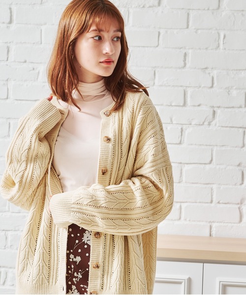 acro（アクロ） ニット セーター ケーブル柄カーディガン/AC1457