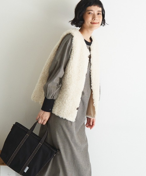 LASUD ボア ベスト　ジレ LBC ベスト ジレ ボアベスト レディース : ZOZOTOWN Yahoo!店