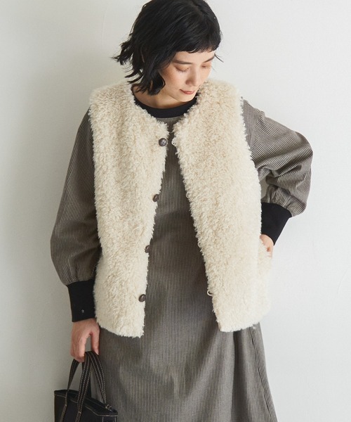 LBC（エルビーシー） ベスト ジレ ボアベスト レディース : ZOZOTOWN