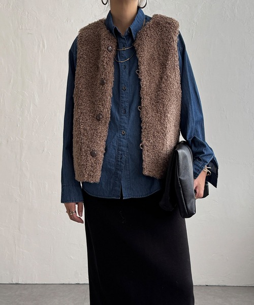 極美品◆ザリラクス◆ボアベスト ボアジレ LBC ベスト ジレ ボアベスト レディース : ZOZOTOWN Yahoo!店 - 通販