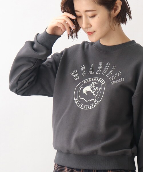 トレーナー スウェット 「Wrangler（ラングラー）別注」カレッジロゴがポイント！裏毛プルオーバー レディース Wrangler（ラングラー）別注】カレッジロゴがポイント！裏毛プル