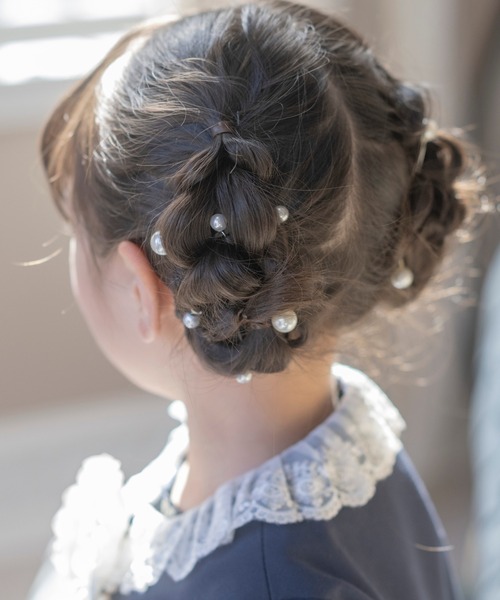 Eddie et cherie ヘアピン 入学式 卒業式 パールUピン 7本セット