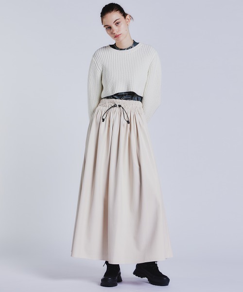 新品タグ付★ダブスタ　ESSENTIAL / フェイクレザーマキシスカート ESSENTIAL（DOUBLE STANDARD CLOTHING） スカート フェイク