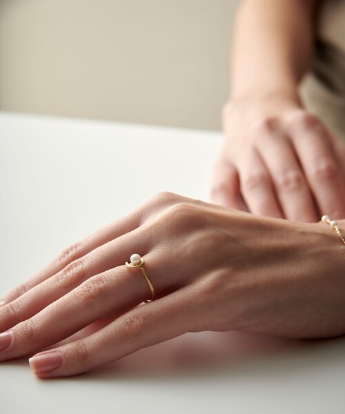 ete bijoux（エテ ビジュー） 指輪 リング K18YG クラフト パール