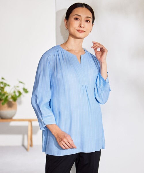 自由区 ブラウス シャツ 「洗える」SOMELOSテンセルスキッパー