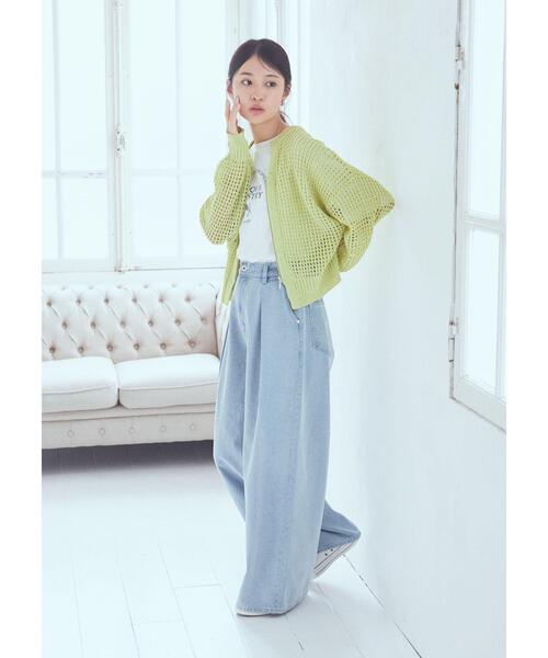 earth music&ecology カーディガン メッシュジップカーディガン