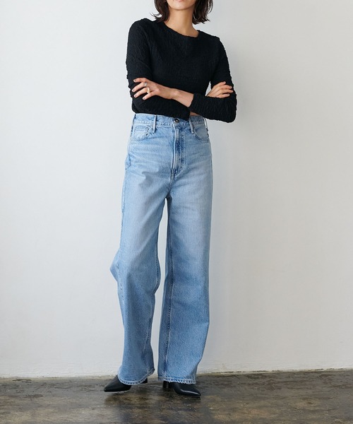 【美品✨upper hights✨25 L】ワイド ハイウエスト デニム パンツ upperhights ジーンズ デニム デニムパンツ ワイドストレート