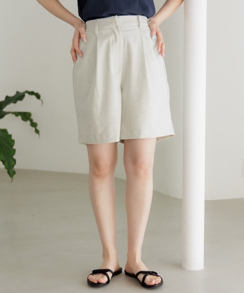 パンツ led.tokyo PLEATS HALF PANTS led.tokyo スラックス パンツ 「led.tokyo」プリーツハーフ