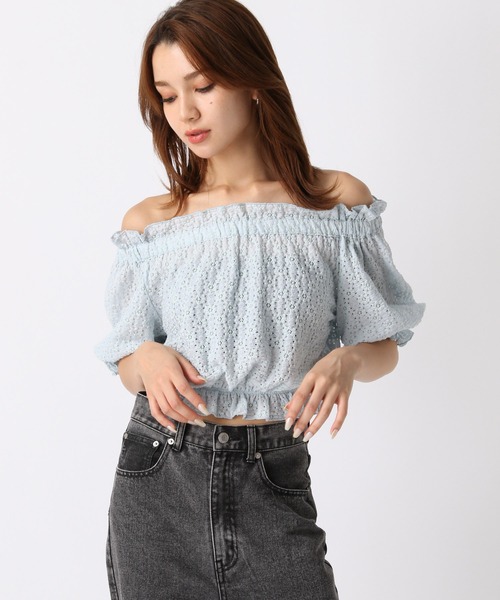 FOREVER21 ブラウス シャツ 「2024SS」カットレースオフショル