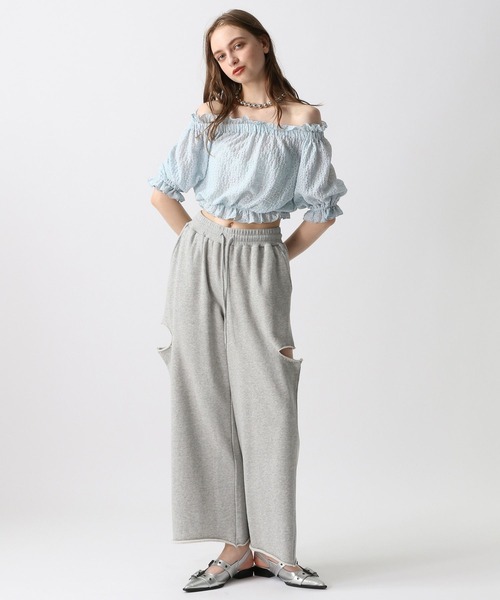 FOREVER21 ブラウス シャツ 「2024SS」カットレースオフショル