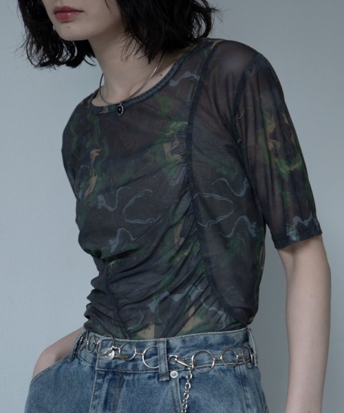 tシャツ アシンメトリーシャーリングシアートップス レディース