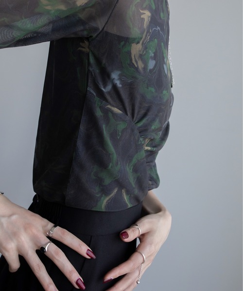 tシャツ アシンメトリーシアーパーツＴシャツ レディース AZUL BY MOUSSY tシャツ サイドラッフルアシンメトリートップス